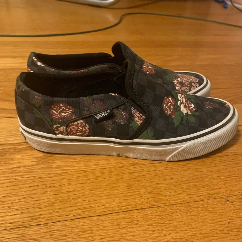 Floral Checker Vans